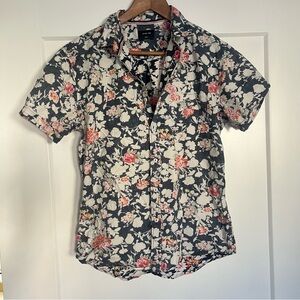 Level Ten Men's Short Sleeve Floral Button-Down Shirt - Size S